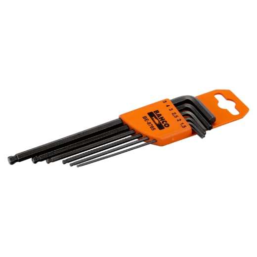 Bahco BE-9765 Long Ball End Hex L-Key Set – 6 Pieces