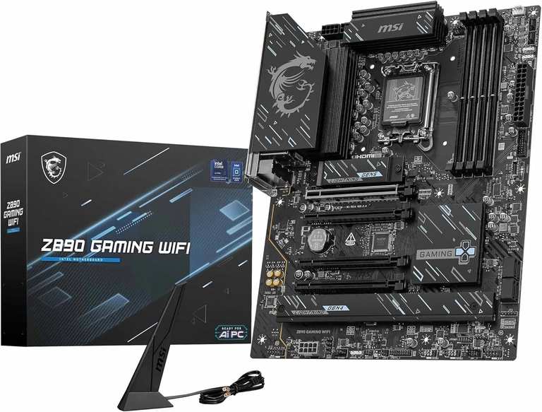 MSI Z890 GAMING WIFI Motherboard, ATX - LGA 1851 - DDR5 Memory Boost 8800+MT/s OC, 1 x PCIe 5.0 x16, 1 x M.2 Gen5, 2.5G LAN, Wi-Fi 7