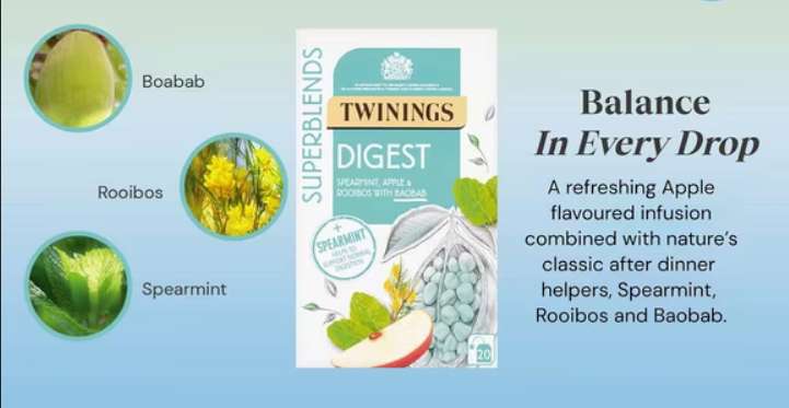 Twinings Superblends Sleep / Calm / Digest, 80x Tea Bags Each (£6 = 10% S&S & 15% First S&S Voucher)