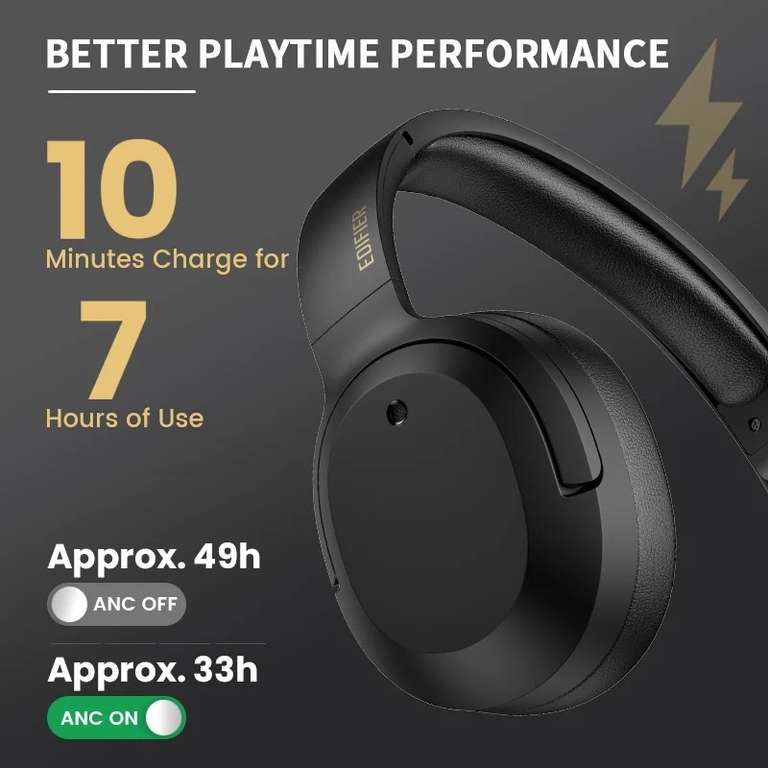 QCY H3 ANC Wireless Headphones Bluetooth 5.3 Hi-Res Audio Over Ear Headset  43dB Hybrid Active Noise Cancellation Earphones 70H - AliExpress