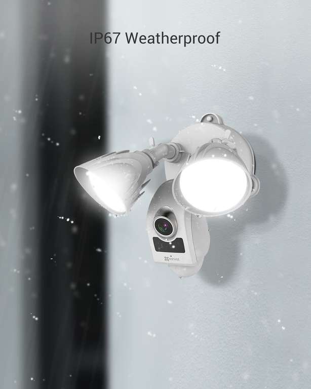 EZVIZ Wired Floodlight Security WiFi Camera Outdoor, PIR Motion Detection, FHD 1080P, 2500 Lumens by Ezviz Direct