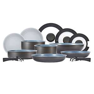 Tower Freedom T800200 13 Piece Cookware Set with Ceramic Coating, Stackable Design & Detachable Handles, Graphite, Aluminium 5 Year Warranty