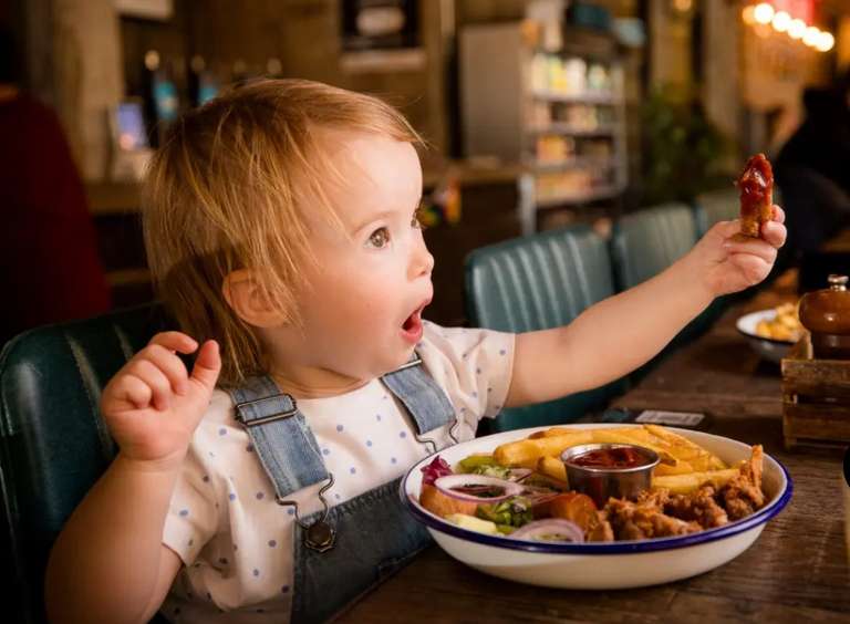 Kids eat free with adult main when you pre-book until August 25th