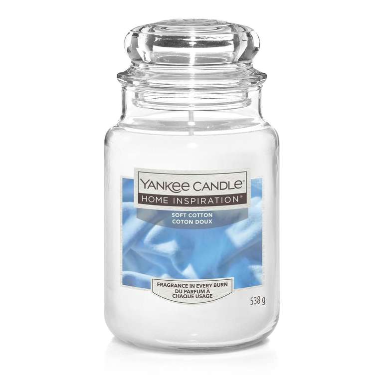 Yankee Candle Large Jar Soft Cotton (Home Inspiration, all varieties and scents) £10 clubcard price @ Tesco