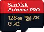 Sandisk - Cards Extreme Pro Microsdxc 128Gb+Sd Adapter 200Mb/S 90Mb/S A2 C10 V3 - £19.99 @ Amazon