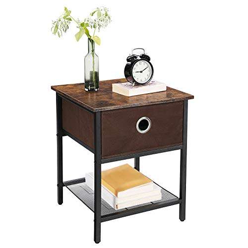 Set of 2 Side Tables/Nightstands/bedside tables with Fabric Drawer, Heavy-Duty Steel Frame £34.99 @ Amazon