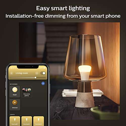 Philips Hue White LED Smart Light Bulb 1 Pck B22 Bayonet Warm White - Indoor Home Lighting, Compatible with Alexa Devices £12.85 @ Amazon