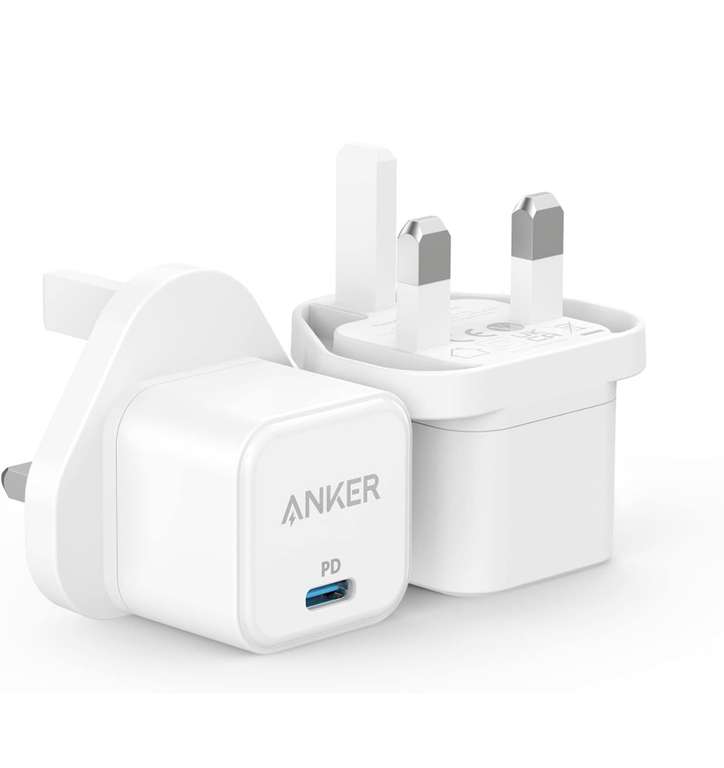 USB C Plug, Anker 2-Pack Compact PowerPort III 20W Cube Fast Charger for Mobile Phone (Cable Not Included) - Sold by AnkerDirect UK FBA