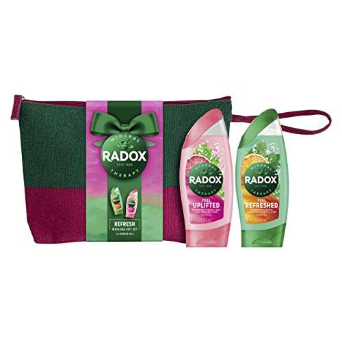 RADOX Refresh shower gels blended with minerals & herbs Washbag Gift Set perfect for any occasion 2 piece