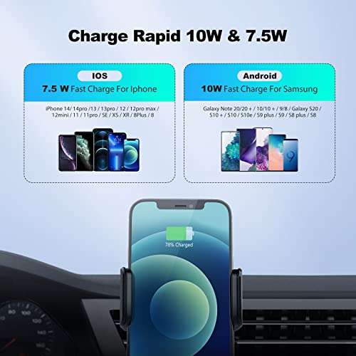 Wireless Car Charger, TechRise 10W Wireless Charger Phone Holder 2 in 1 £9.49 Sold by TECKNET and Fulfilled by Amazon