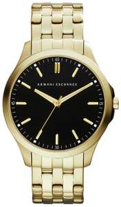 Armani Exchange Black Dial Gold Coloured Watch + Free C&C