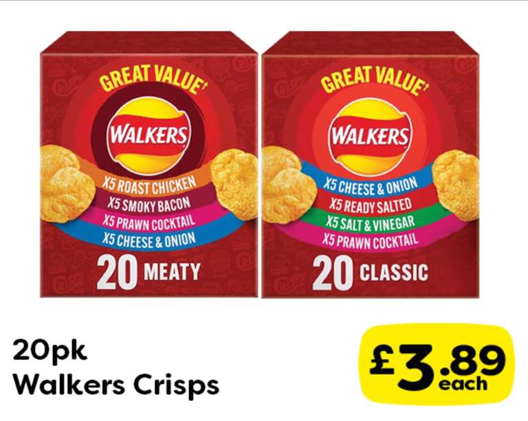 20pk Walkers Classic/Meaty Varieties
