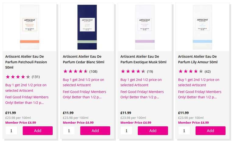 2 x Artiscent EDP 50ml Fragrances for £7.48 OR 2 x Artiscent EDP 100ml Fragrances for £10.48 Free Click & Collect @ Superdrug