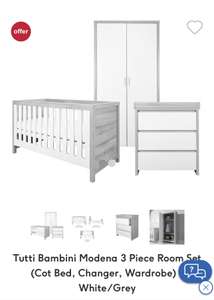 Tutti Bambini Modena 3 Piece Room Set £504.13 with code, £403.31 if using 20% Student discount event @ Boots