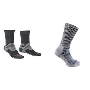 Two pairs of Medium Bridgedale HIKE Midweight Merino Performance Boot Original Men's Socks