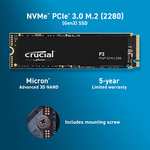 Crucial P3 500GB M.2 PCIe Gen3 NVMe Internal SSD - Up to 3500MB/s - CT500P3SSD8 £35.99 @ Amazon