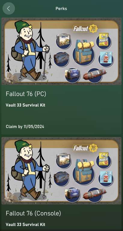 [Game Pass Ultimate Perks] Vault 33 Survival Kit (incl. Lucy’s backpack from Fallout TV series) for Fallout 76 on Xbox + PC (1 perk/version)
