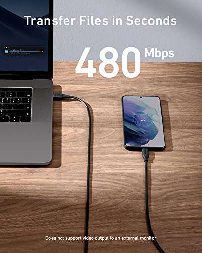 Anker USB C Cable 100W 6ft, Powerline III USB C to USB C Charger Cable 2.0 (Black) @ AnkerDirect UK / FBA
