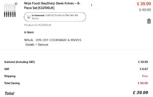 Ninja Foodi StaySharp Steak Knives [K32106UK], 6-Piece Set - £39.99 with  code - Delivered @ Ninja Kitchen