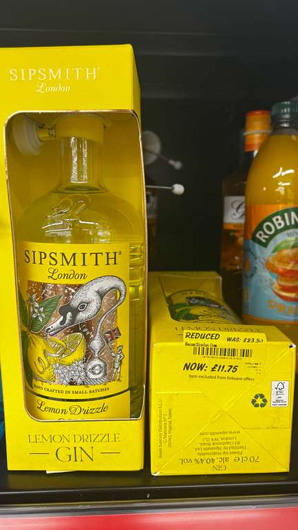 Reduced Price Alcohol - Eg Bombay Sapphire for £10.39 instore at ASDA (Eastgate, Basildon)