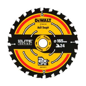DEWALT DT10624-QZ Premium Circular Saw Blade ELITE SERIES - 165 mm x 20 mm 24T - Sold By 1 Tool Shop
