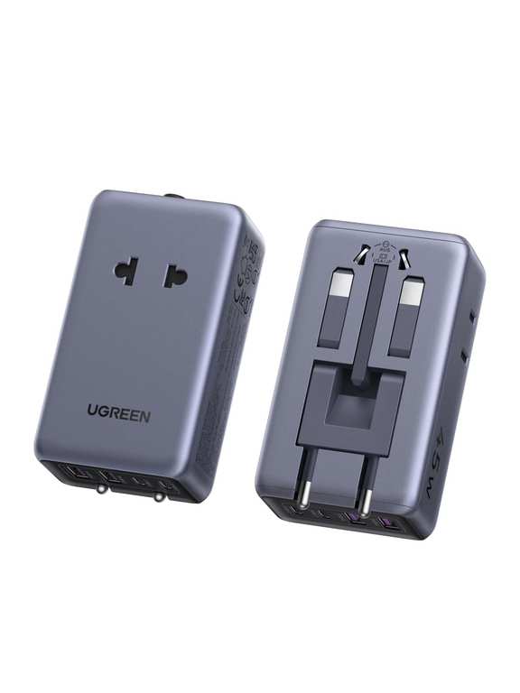 UGREEN 45W Universal Folding Travel USB-C Power Adapter ( 200 countries / 6 Port International Power Adapter / Prime ) @ UGREEN/FBA
