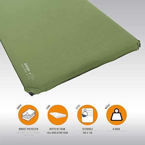 Vango Odyssey 7.5 Double Self Inflating Sleep Mat, Epsom Green, 7.5cm £71.05 @ Amazon