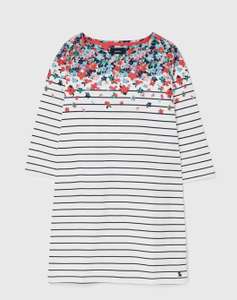 Joules Womens Riviera 100% Cotton 3/4 Sleeve Jersey Dress - Cream Floral Border - £13.25 free delivery at eBay / Joulesoutlet