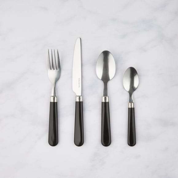 Black and Stainless Steel 16 Piece Cutlery Set - £2.50 (Free Click and Collect) @ Dunelm