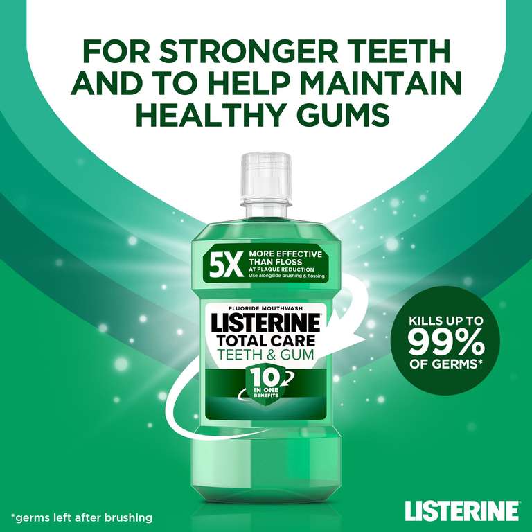 Listerine Total Care Teeth and Gum Mouthwash 500 ml (Pack of 3)