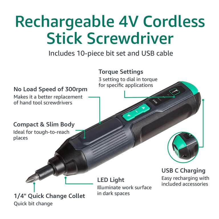 Tournevis électrique Mini Sans Fil 3.6V - Recharge USB, 2000mAh, Avec Batterie