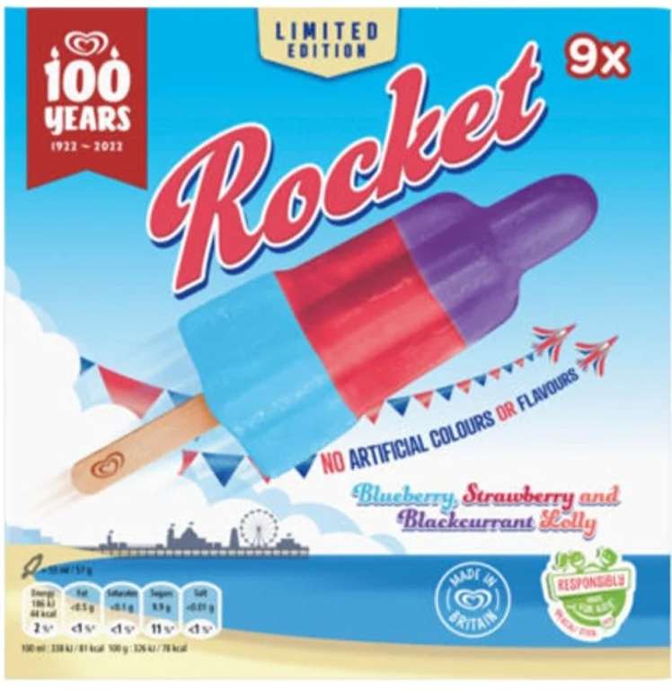 9 pack Wall's Rocket Ice lollies 99p instore @ Farmfoods
