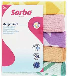 Sorbo Pack of 5 Large Pastel Microfibre Cloths - Free C&C only (limited stores)