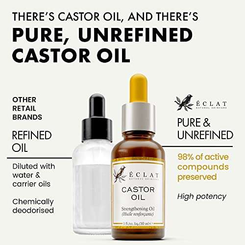 100% Pure Organic Castor Oil for Eyelashes - £1.99 - Sold by Eclat Skincare / Fulfilled by Amazon @ Amazon