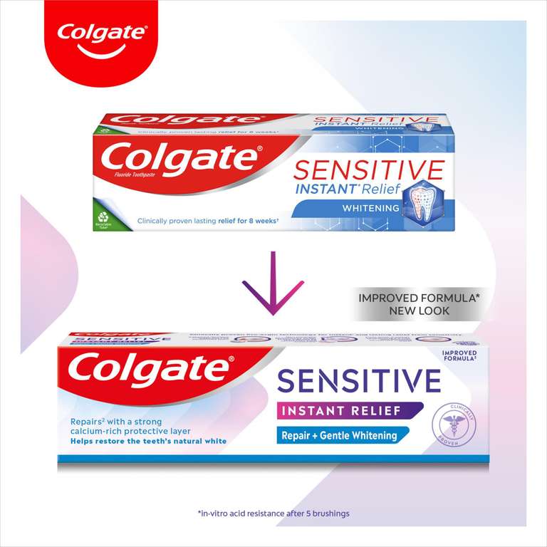 Colgate Sensitive Instant Relief Repair + Gentle Whitening Toothpaste 4 ...