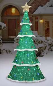 8ft (2.4m) Indoor / Outdoor Glitter String Christmas Tree with 500 LED Lights