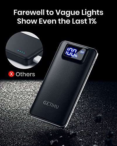 GETIHU Power Bank, Portable Charger 3A High-Speed 10000mAh - £11.99 @ Amazon