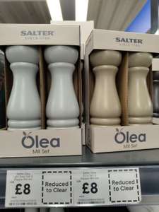 Salter Olea Salt and Pepper Mill set £8 found in-store at Tesco, Purley (Surrey)