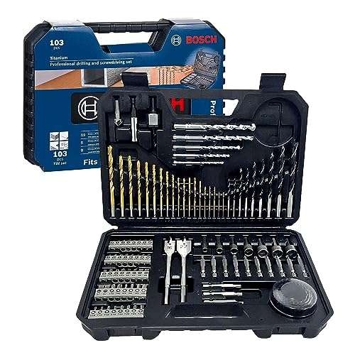 Bosch Professional Drilling and Screwdriver Set - 103 Piece Mixed Accessory Set, Black, 2608594070