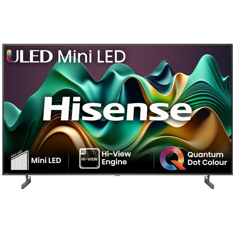 Hisense 65U6NQTUK 65" ULED Mini LED 4K Mini LED Smart TV, 4K Ultra HD, Grey 2 Year Warranty