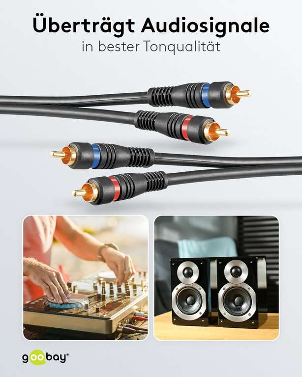 EMSea 2x Cavo Audio DIN 5 Pin A 2 RCA - Maschio E Femmina - 50cm Per Hi-Fi, Amplificatori, Mixer - Rame OFC - 5