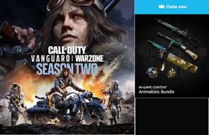CALL OF DUTY: VANGUARD and WARZONE - Claim Animalistic Bundle for Free - PC, PlayStation & Xbox @ Amazon Prime Gaming