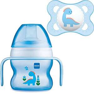 MAM Starter Cup and MAM Handles with 0+ Months Start Soother, Baby Cup for 4+ months, 1x 150 ml, Blue (Designs May Vary) £4.95 @ Amazon