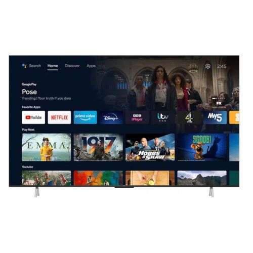 TCL 75P638K 75" 4K Ultra HD Smart Android TV with Chromecast £623 with code @ ebay / hughes-electrical