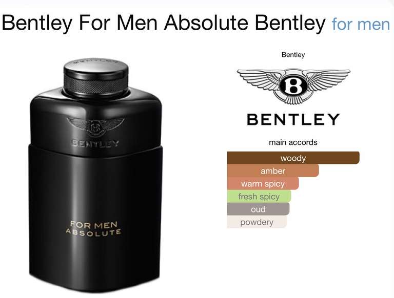 Bentley Absolute Eau De Parfum For Men 100ml - Beauty of the creator FBA