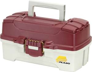 Plano 1-Tray Tackle Box with Dual Top Access, Red Metallic/Off White, Premium Tackle Storage - £8.58 @ Amazon
