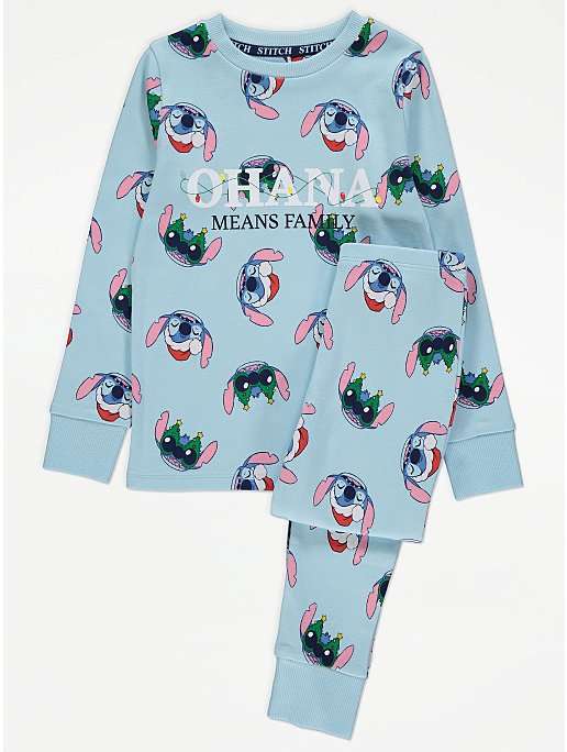 Kids Christmas Disney Lilo & Stitch Pyjamas - £3 Free Collection @ Asda George