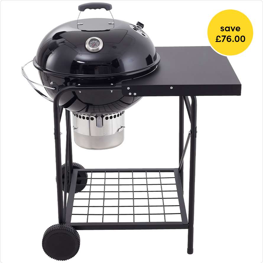 Living And Home Round Outdoor Charcoal BBQ Grill With Thermometer At Living And Home Round Outdoor Charcoal BBQ Grill With Thermometer At