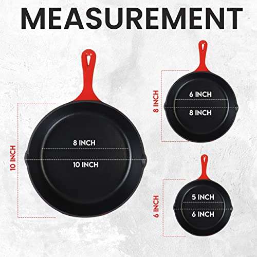 KICHLY Cast Iron Skillet Pan Set - Pre-Seasoned (Set of 3 Pcs) £25.99 - Sold by Utopia Deals Europe / Fulfilled By Amazon