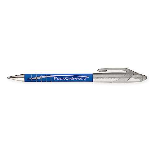 Paper Mate Flexgrip Elite Ballpoint Pens | Large Point (1.4mm) | Blue | Retractable | 12 Count S&S £17.09